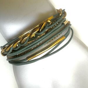 Cara NY blue and gold tone multi strand bracelet